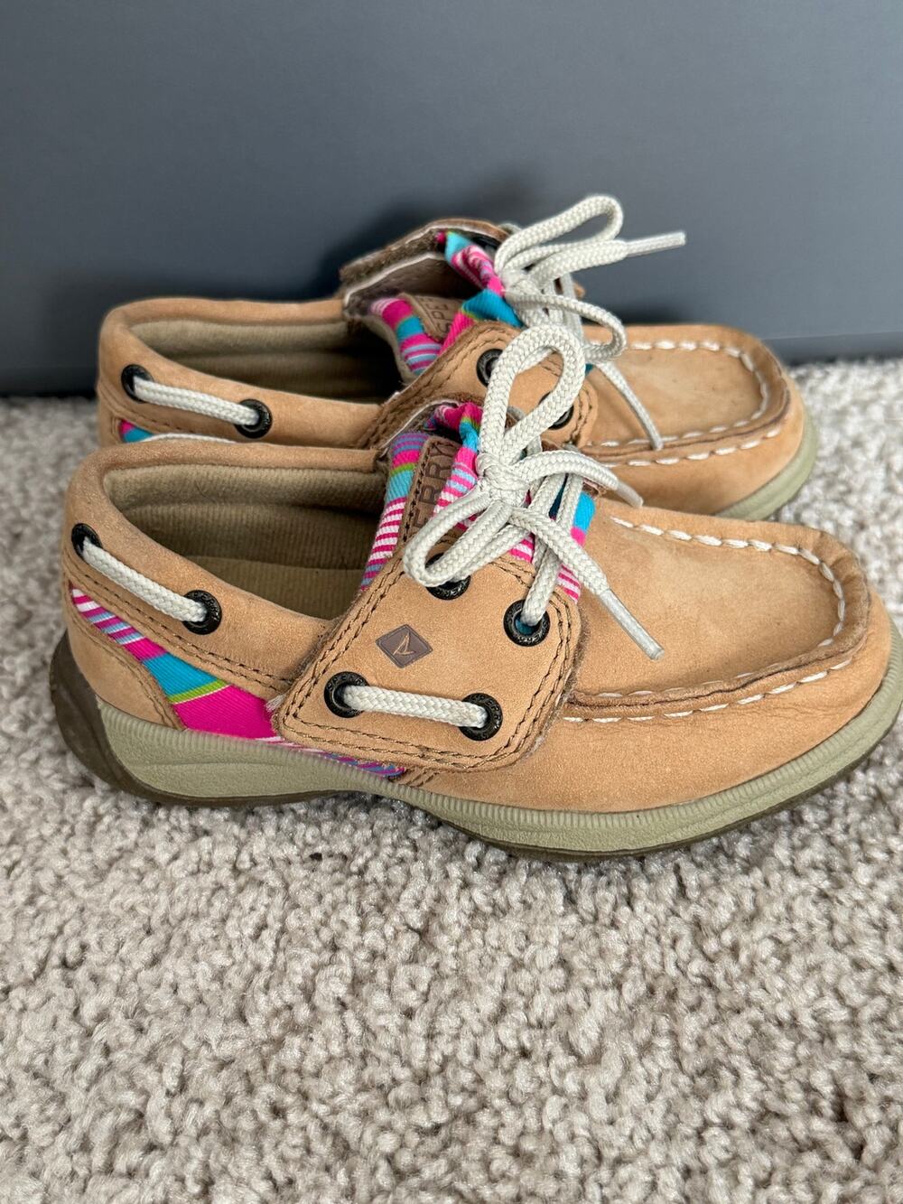 Sperry Top-Sider Intrepid Stripe Boat Shoes Toddler Girls Size 7M toddler